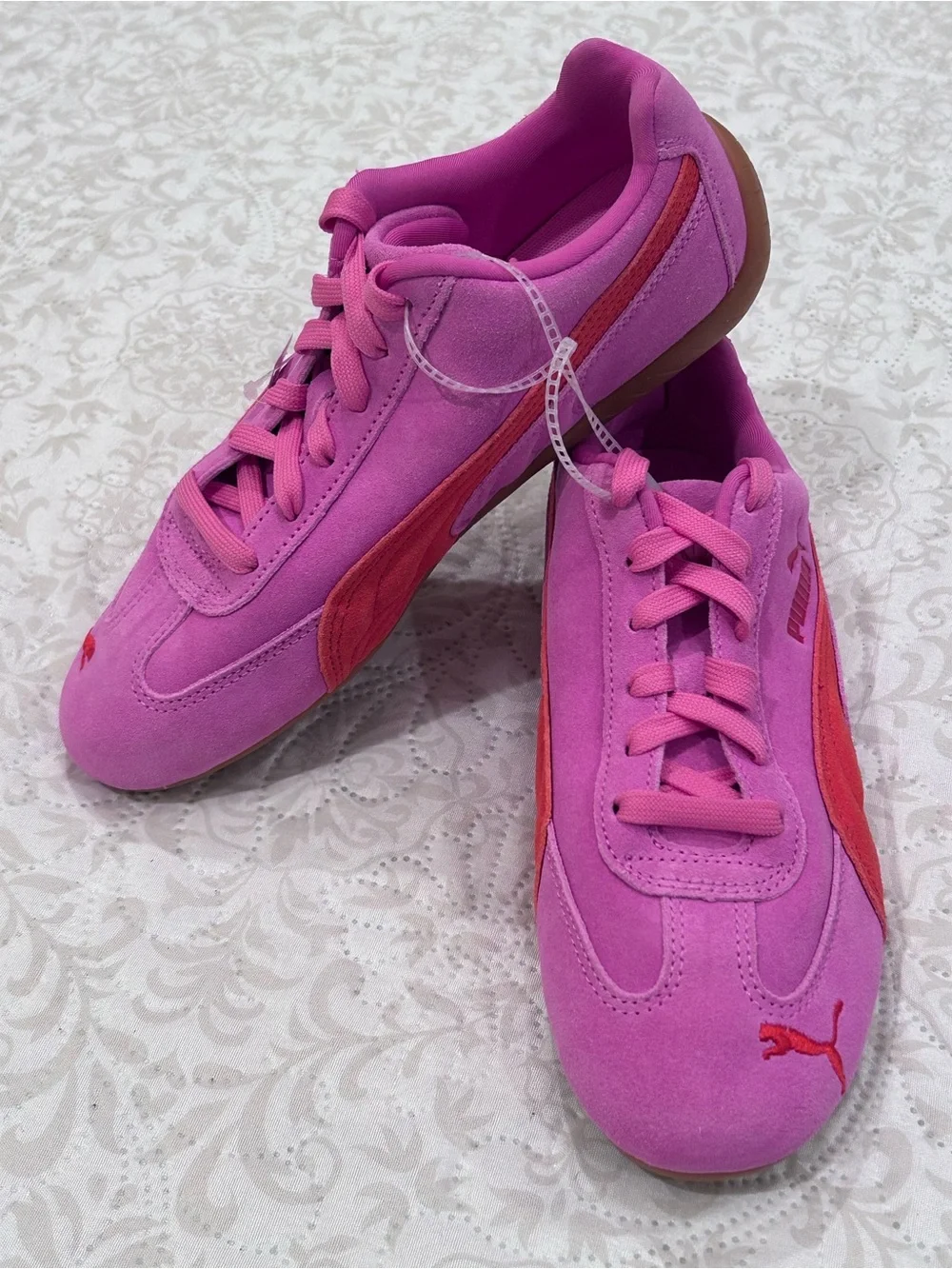Puma Speedcat OG Casual Shoes Women’s 7.5 Pink Pixel Glowing Red Leather - NWT